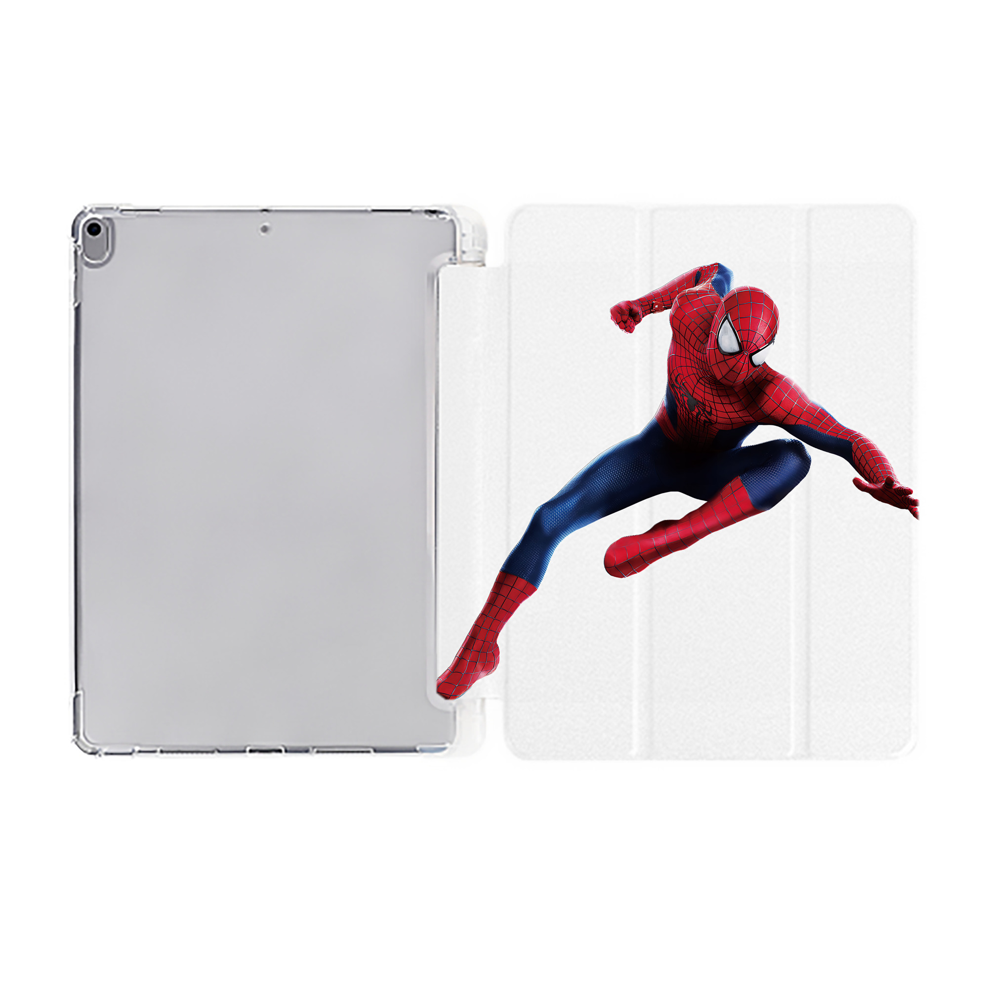 （画像用） Spider Man スパイダーマン IPad ケース ペン収納付き 三つ折りスタンド PUレザー×シリコン 対応機種9.5/10.5/10.9インチ